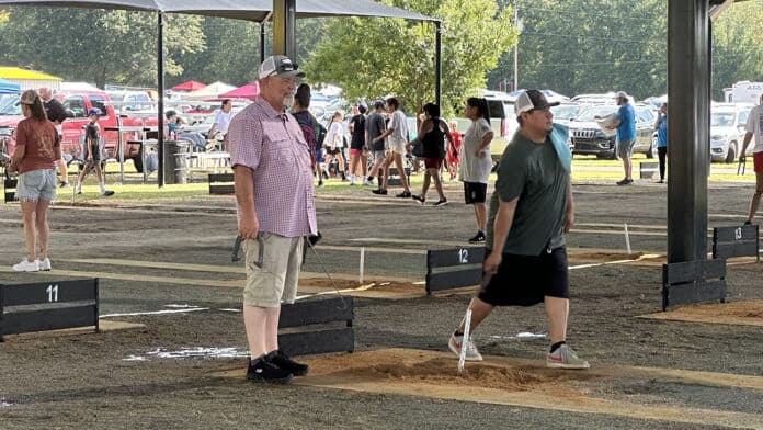 Horseshoes is another of the highly competitive sports at Labor Day.